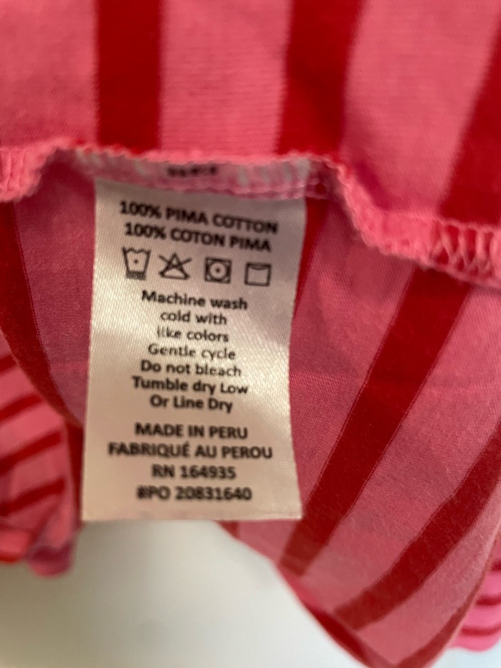 Frances Valentine Pink and Red Striped Long Sleeve Tee size 3x - Picture 4 of 6